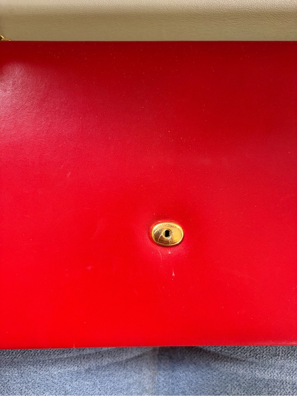 Christian Dior Vintage Red Leather Shoulder Bag Clutch with Gold Chain - Picture 15 of 16